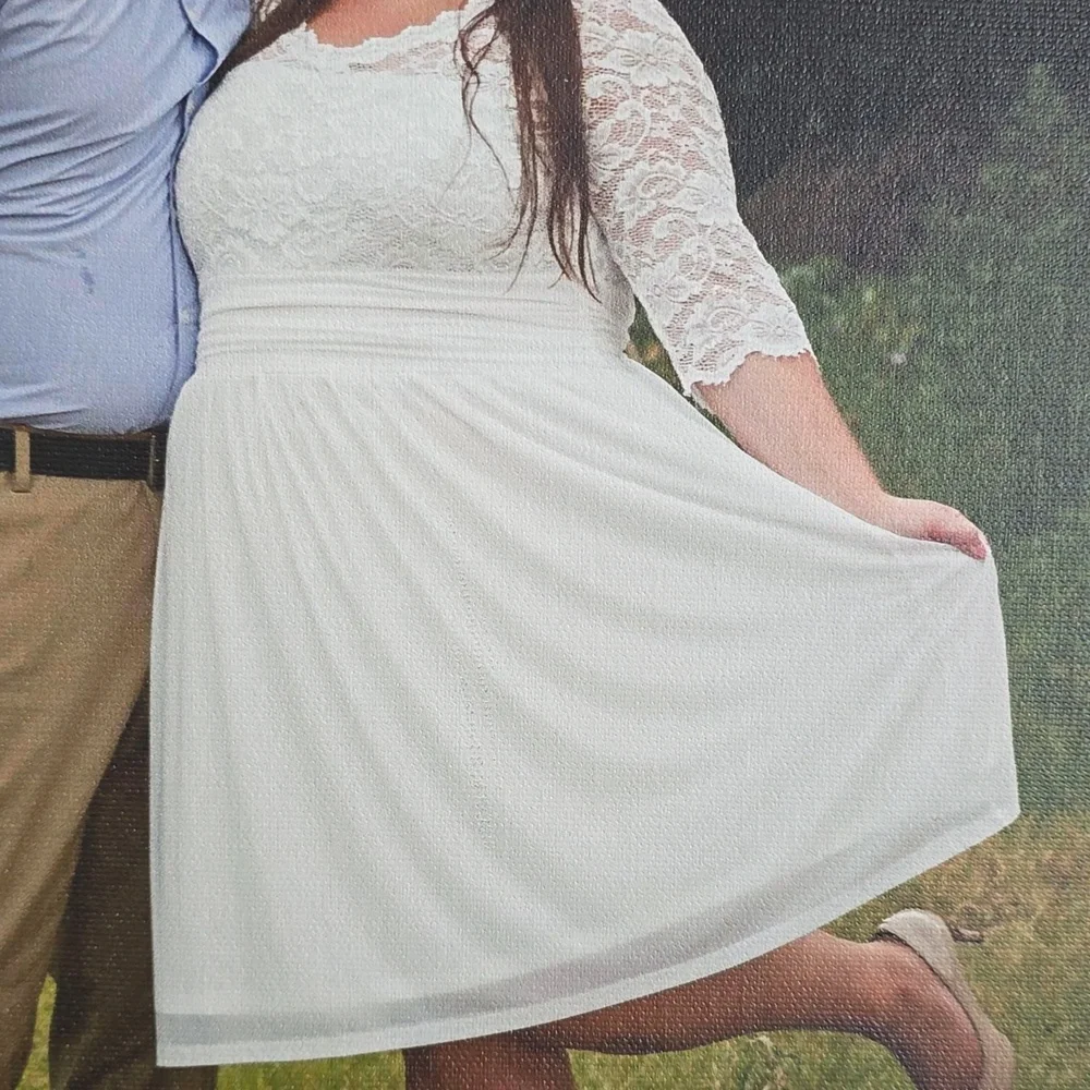 White Lace Dress Size 3x - Picture 2 of 2